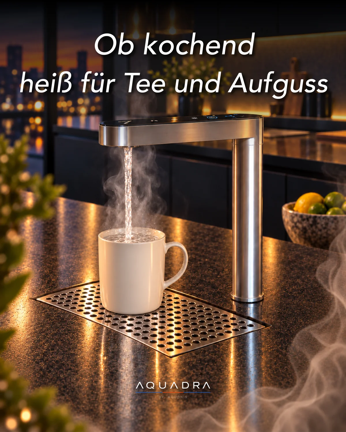 Kochendes Wasser für Tee und Aufguss