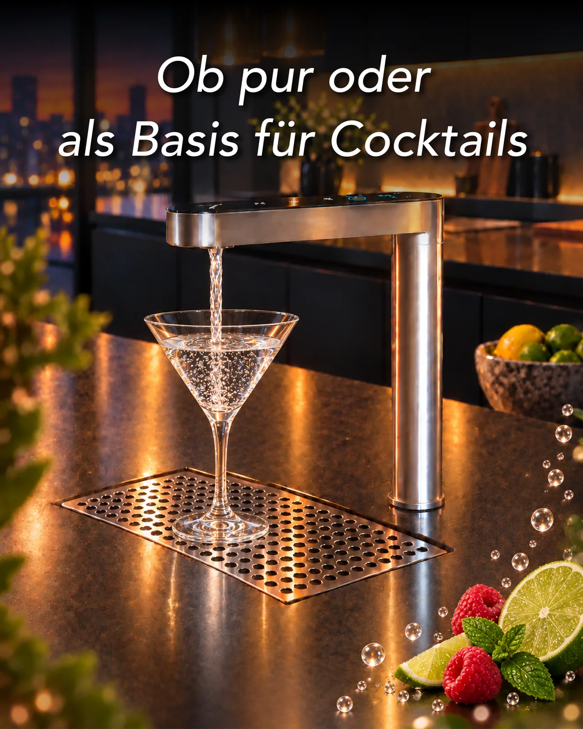 Wasser pur oder als Basis für Cocktails